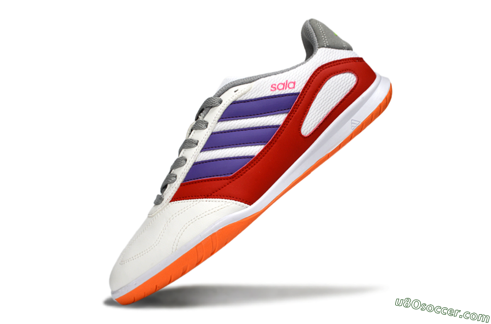 Adidas Top Sala IC Indoor & Futsal Soccer Shoes - White/Crimson/Amethyst 5