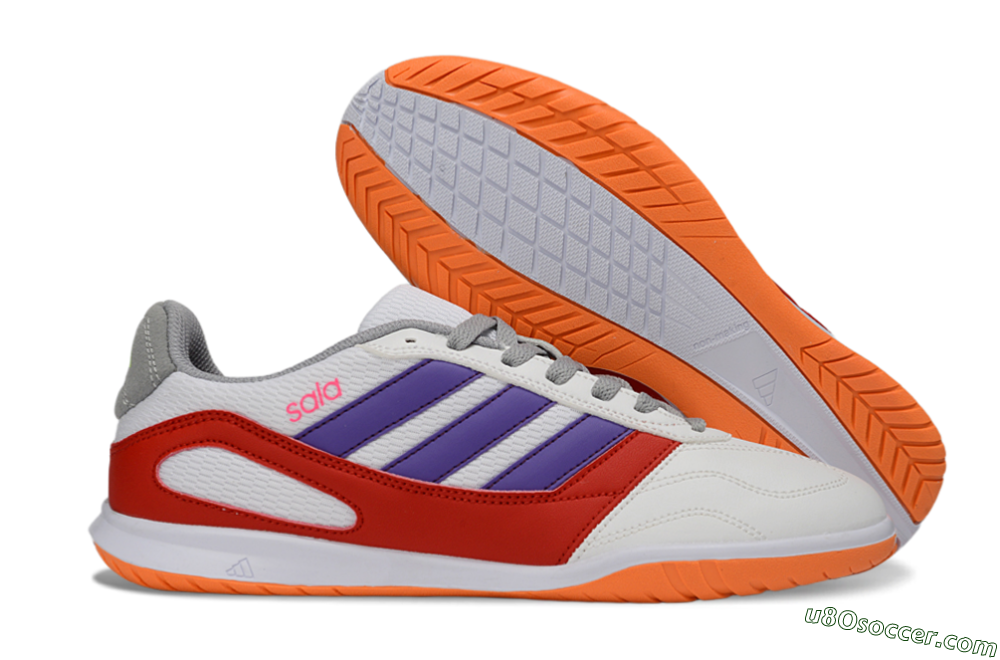 Adidas Top Sala IC Indoor & Futsal Soccer Shoes - White/Crimson/Amethyst 1