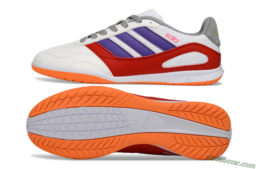 Adidas Top Sala IC Indoor & Futsal Soccer Shoes - White/Crimson/Amethyst 0