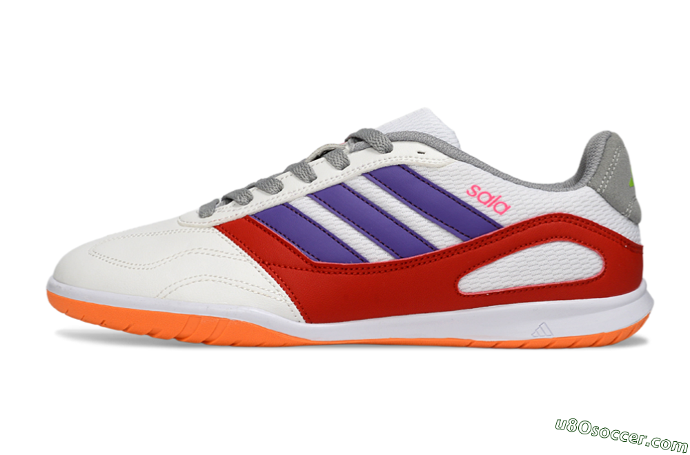 Adidas Top Sala IC Indoor & Futsal Soccer Shoes - White/Crimson/Amethyst 2