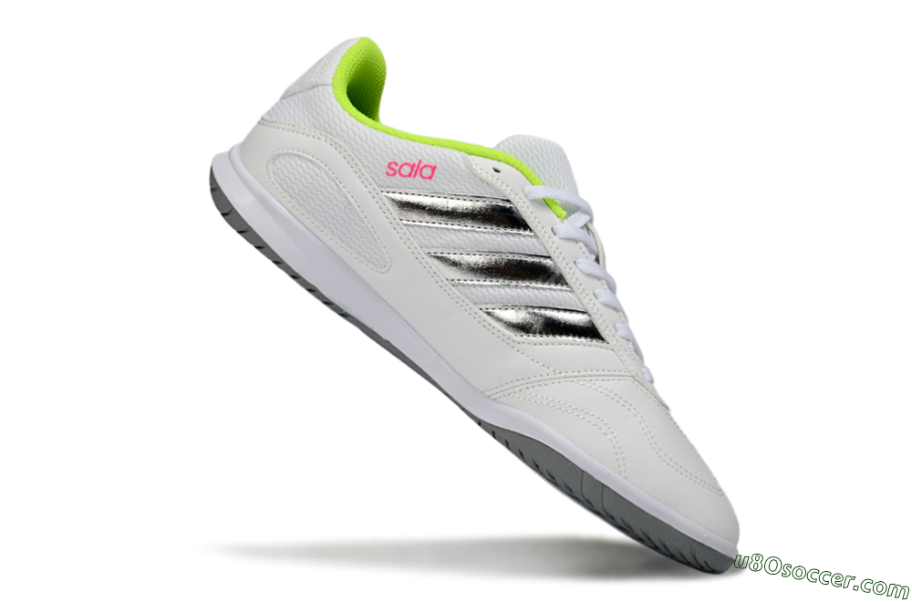 Adidas Top Sala IC Indoor & Futsal Soccer Shoes - White/Neon Green/Silver 4