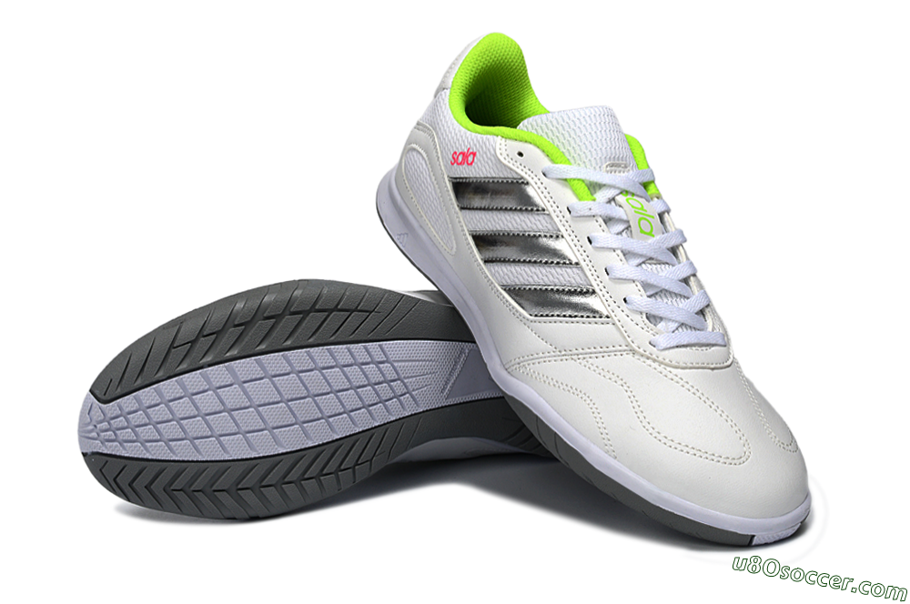Adidas Top Sala IC Indoor & Futsal Soccer Shoes - White/Neon Green/Silver 3