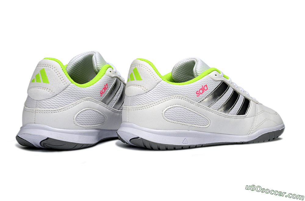 Adidas Top Sala IC Indoor & Futsal Soccer Shoes - White/Neon Green/Silver 6