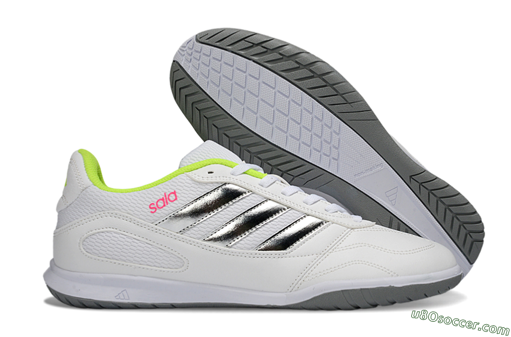 Adidas Top Sala IC Indoor & Futsal Soccer Shoes - White/Neon Green/Silver 1