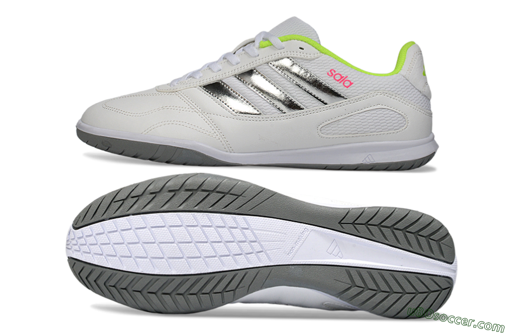 Adidas Top Sala IC Indoor & Futsal Soccer Shoes - White/Neon Green/Silver 0