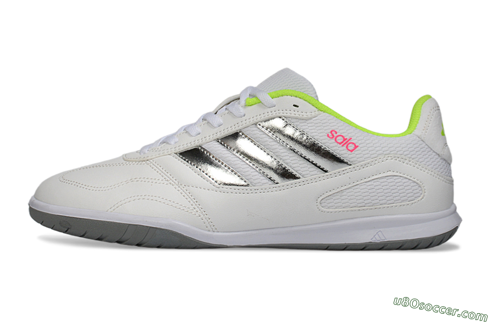 Adidas Top Sala IC Indoor & Futsal Soccer Shoes - White/Neon Green/Silver 2