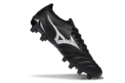 Mizuno Morelia Neo 4 FG Firm Ground Soccer Cleats - Black/Midnight Black/Sleek Silver