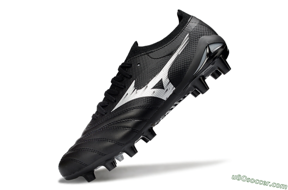 Mizuno Morelia Neo 4 FG Firm Ground Soccer Cleats - Black/Midnight Black/Sleek Silver 5