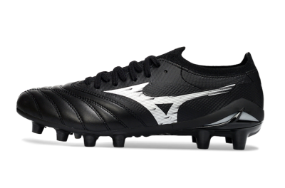 Mizuno Morelia Neo 4 FG Firm Ground Soccer Cleats - Black/Midnight Black/Sleek Silver