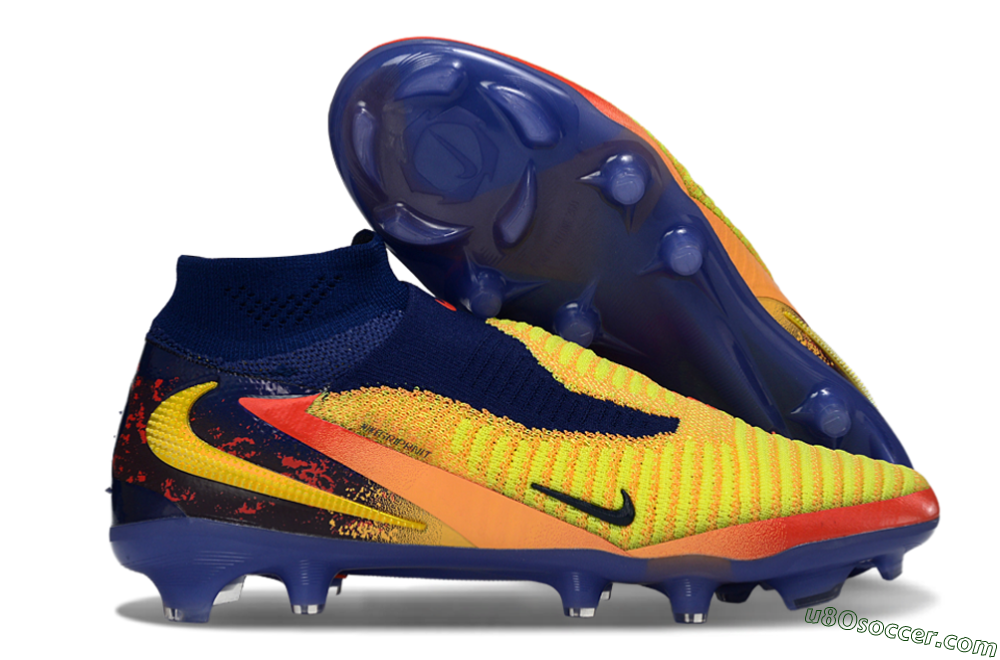 Nike Phantom 6 High Elite FG Firm Ground Soccer Cleats - Yellow/Electric Sunrise/Night Sky 1
