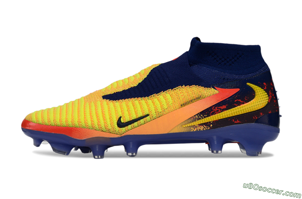 Nike Phantom 6 High Elite FG Firm Ground Soccer Cleats - Yellow/Electric Sunrise/Night Sky 2