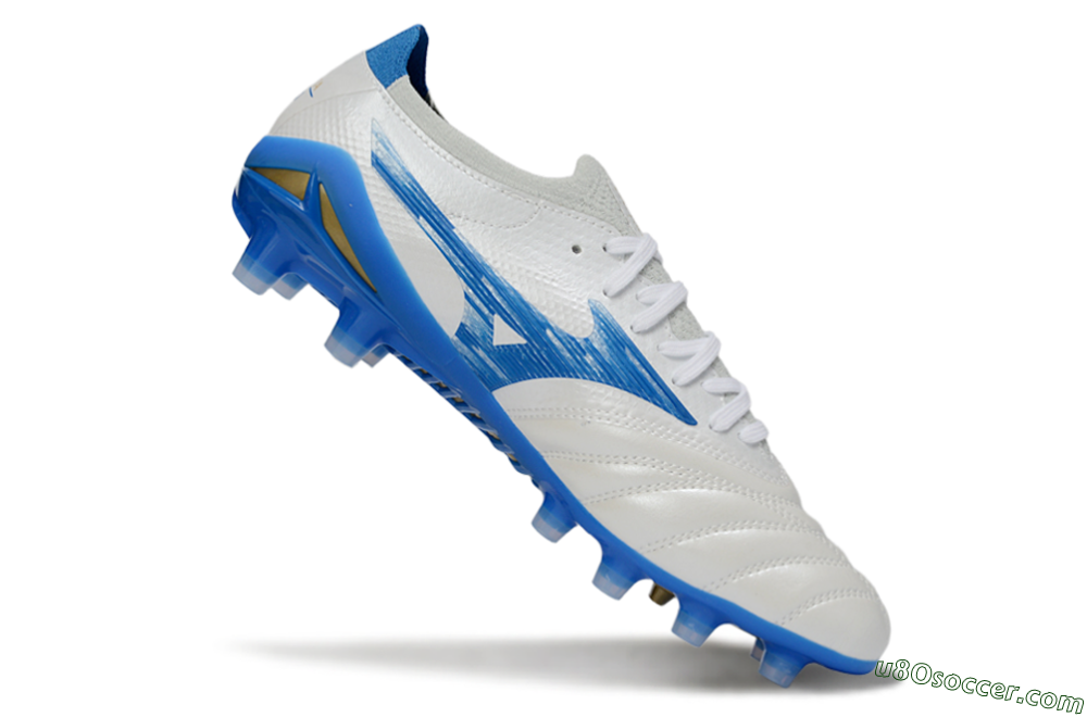 Mizuno Morelia Neo 4 FG Firm Ground Soccer Cleats - White/Sky Blue/Royal Blue 4