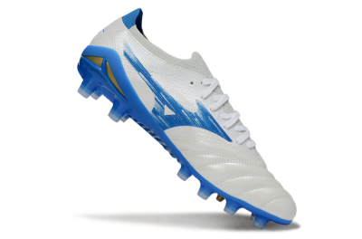 Mizuno Morelia Neo 4 FG Firm Ground Soccer Cleats - White/Sky Blue/Royal Blue