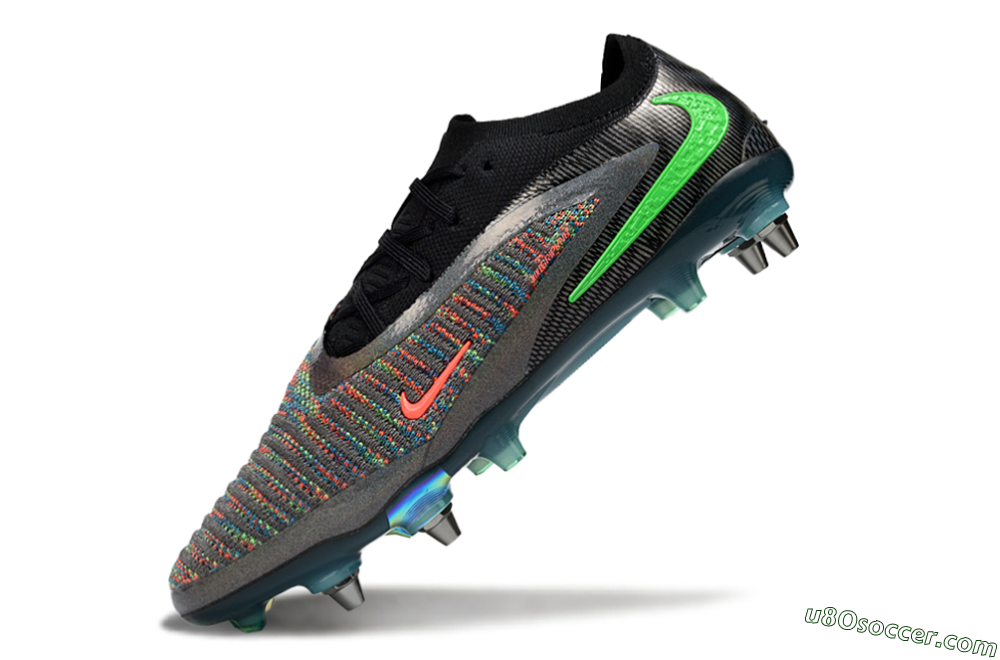 Nike Phantom 6 Low Elite SG Soft Ground Soccer Cleats - Black/Vibrant Green/Fiery Red 5