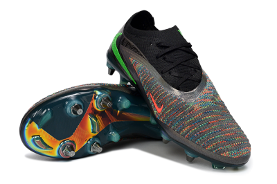 Nike Phantom 6 Low Elite SG Soft Ground Soccer Cleats - Black/Vibrant Green/Fiery Red