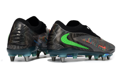 Nike Phantom 6 Low Elite SG Soft Ground Soccer Cleats - Black/Vibrant Green/Fiery Red