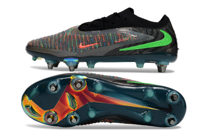 Nike Phantom 6 Low Elite SG Soft Ground Soccer Cleats - Black/Vibrant Green/Fiery Red