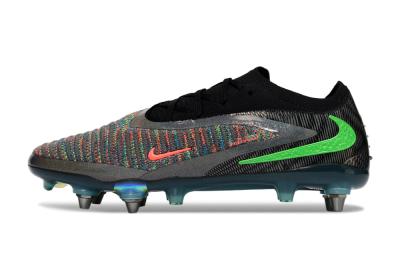 Nike Phantom 6 Low Elite SG Soft Ground Soccer Cleats - Black/Vibrant Green/Fiery Red