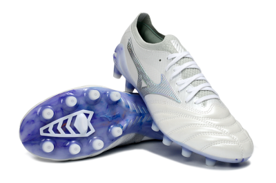 Mizuno Morelia Neo 4 FG Firm Ground Soccer Cleats - White/Sky Blue/Deep Purple