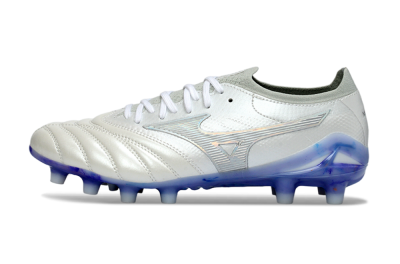 Mizuno Morelia Neo 4 FG Firm Ground Soccer Cleats - White/Sky Blue/Deep Purple
