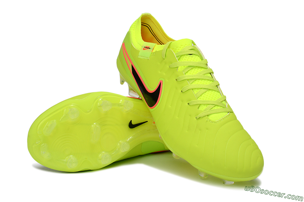 Nike Tiempo Legend 10 Elite FG Firm Ground Soccer Cleats - Yellow/Electric Green/Pink Accent 3