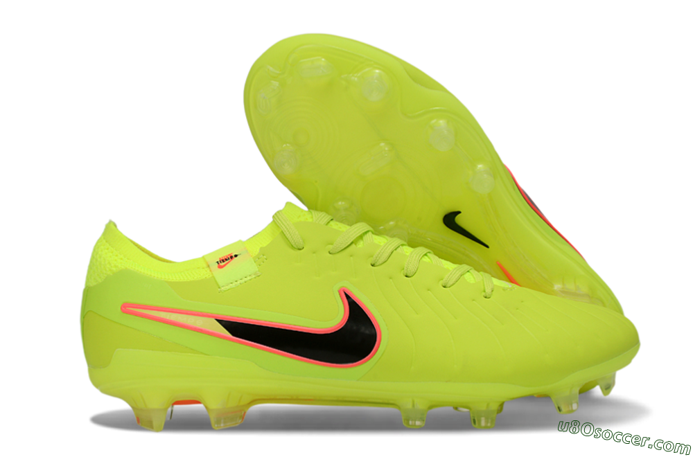 Nike Tiempo Legend 10 Elite FG Firm Ground Soccer Cleats - Yellow/Electric Green/Pink Accent 1