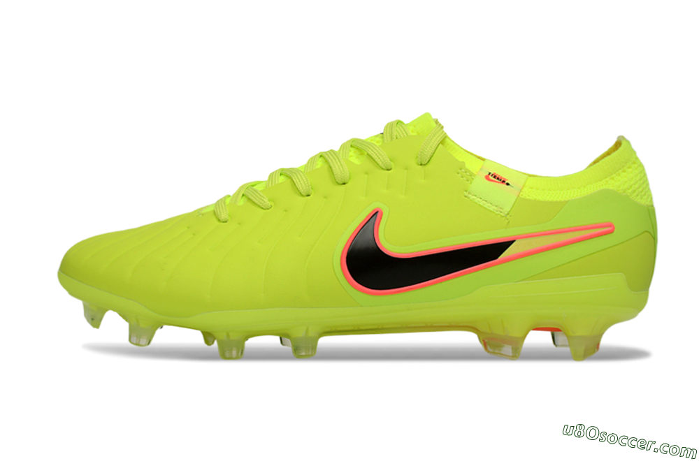 Nike Tiempo Legend 10 Elite FG Firm Ground Soccer Cleats - Yellow/Electric Green/Pink Accent 2