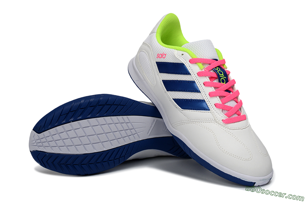 Adidas Top Sala IC Indoor & Futsal Soccer Shoes - White/Navy Blue/Pink 3