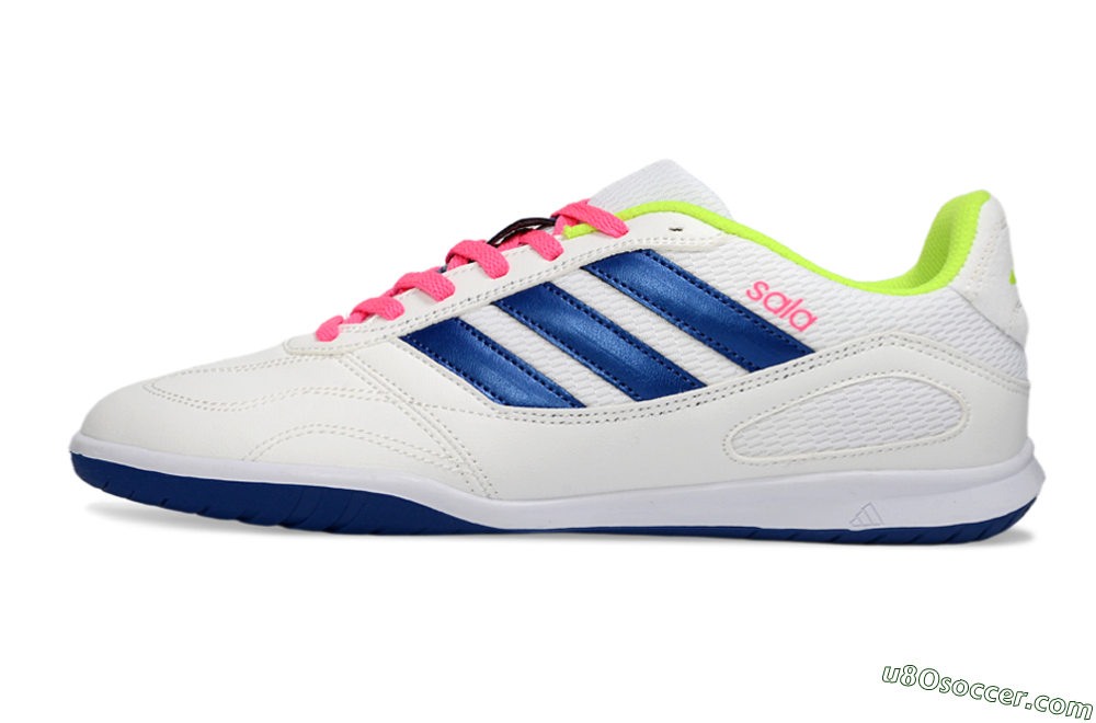 Adidas Top Sala IC Indoor & Futsal Soccer Shoes - White/Navy Blue/Pink 2