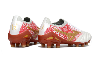 Mizuno Morelia Neo 4 FG Firm Ground Soccer Cleats - White/Scarlet Red/Copper Brown
