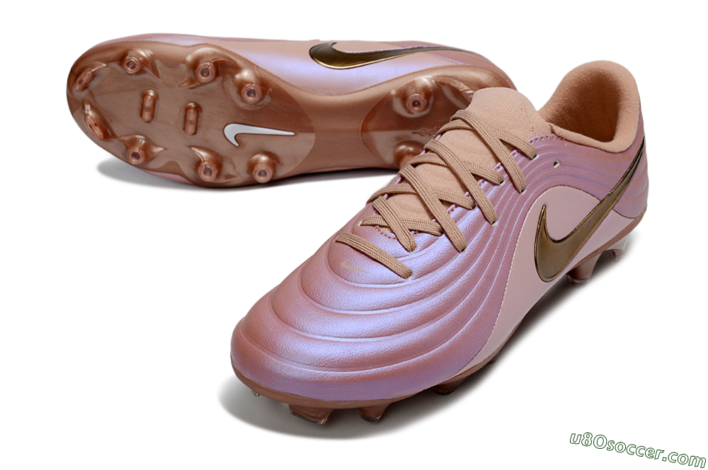 Nike Tiempo Legend 10 Elite FG Firm Ground Soccer Cleats - Pink/Soft Rose/Bronze 3