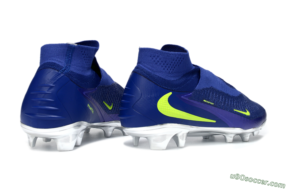 Nike Phantom 6 High Elite FG Firm Ground Soccer Cleats - Blue/Electric Yellow/Deep Navy 6