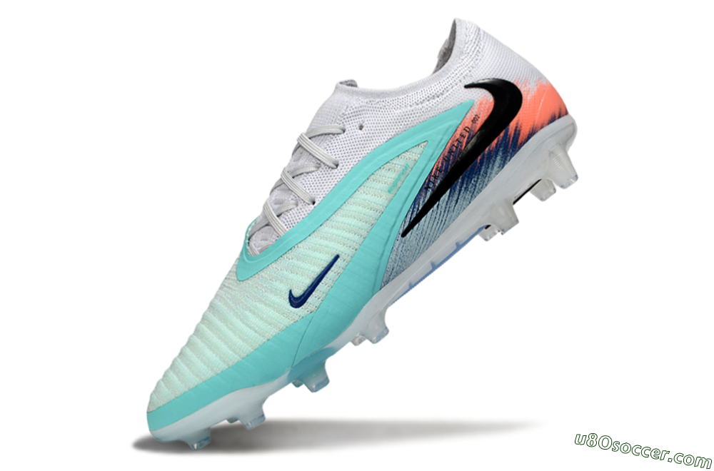 Nike Phantom 6 Low Elite AG Artificial Grass Soccer Cleats - Aqua/Coral Splash/Icy Blue 5