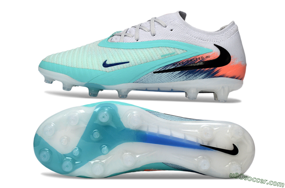 Nike Phantom 6 Low Elite AG Artificial Grass Soccer Cleats - Aqua/Coral Splash/Icy Blue 0