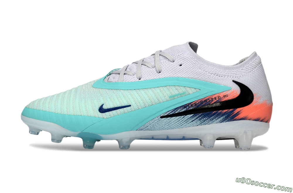 Nike Phantom 6 Low Elite AG Artificial Grass Soccer Cleats - Aqua/Coral Splash/Icy Blue 2