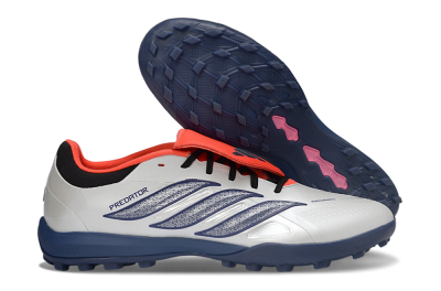 Adidas Predator Elite Fold-Over Tongue TF Artificial Turf Soccer Shoes - White/Navy Blue/Neon Orange
