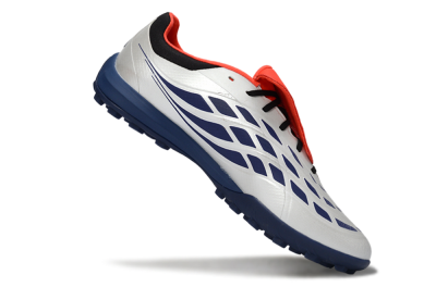 Adidas Predator Elite Fold-Over Tongue TF Artificial Turf Soccer Shoes - White/Navy Blue/Neon Orange