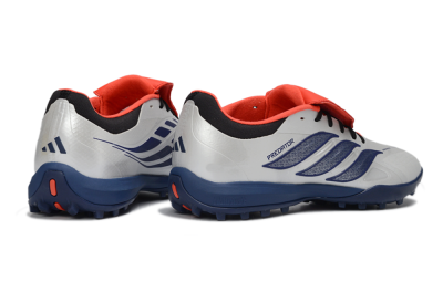 Adidas Predator Elite Fold-Over Tongue TF Artificial Turf Soccer Shoes - White/Navy Blue/Neon Orange