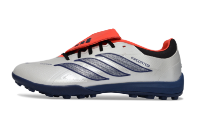 Adidas Predator Elite Fold-Over Tongue TF Artificial Turf Soccer Shoes - White/Navy Blue/Neon Orange