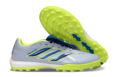 Adidas Predator Elite Fold-Over Tongue TF Artificial Turf Soccer Shoes - Gray/Lime Green/Navy Blue
