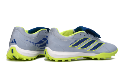 Adidas Predator Elite Fold-Over Tongue TF Artificial Turf Soccer Shoes - Gray/Lime Green/Navy Blue
