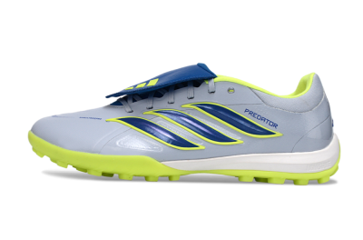 Adidas Predator Elite Fold-Over Tongue TF Artificial Turf Soccer Shoes - Gray/Lime Green/Navy Blue