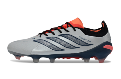 Adidas Predator 26 Elite FG Firm Ground Soccer Cleats - Grey/Navy Blue/Fiery Red