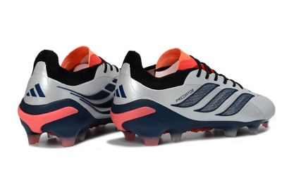 Adidas Predator 26 Elite FG Firm Ground Soccer Cleats - Grey/Navy Blue/Fiery Red