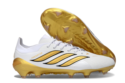 Adidas Predator 26 Elite FG Firm Ground Soccer Cleats - White/Golden Burst/Sleek Black