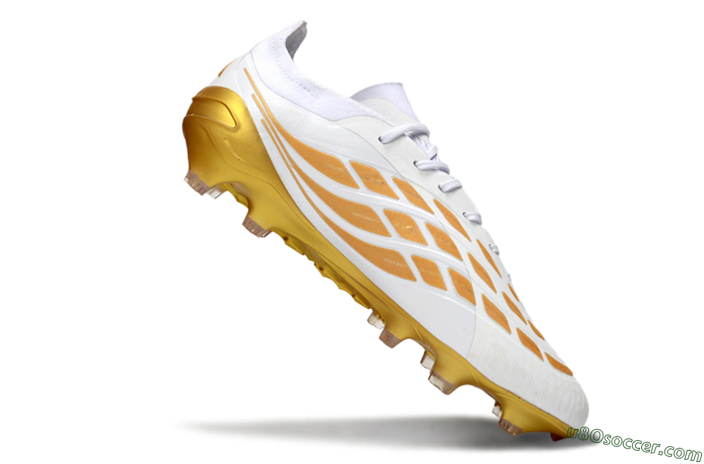 Adidas Predator 26 Elite FG Firm Ground Soccer Cleats - White/Golden Burst/Sleek Black 4