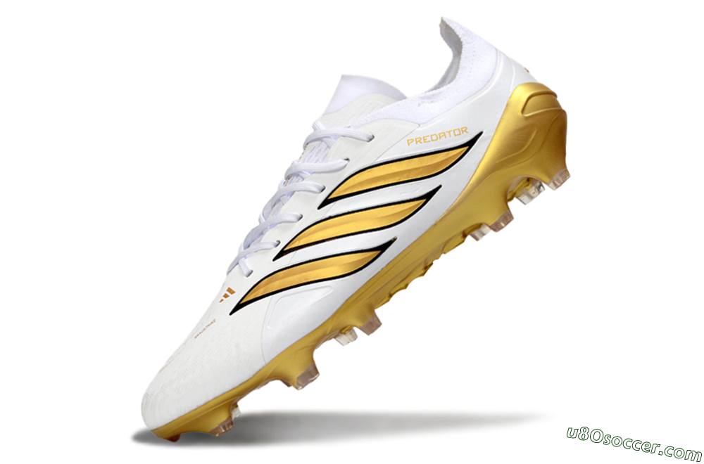Adidas Predator 26 Elite FG Firm Ground Soccer Cleats - White/Golden Burst/Sleek Black 5