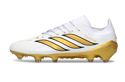 Adidas Predator 26 Elite FG Firm Ground Soccer Cleats - White/Golden Burst/Sleek Black