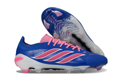 Adidas Predator 26 Elite FG Firm Ground Soccer Cleats - Blue/Electric Pink/White