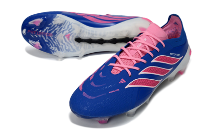 Adidas Predator 26 Elite FG Firm Ground Soccer Cleats - Blue/Electric Pink/White